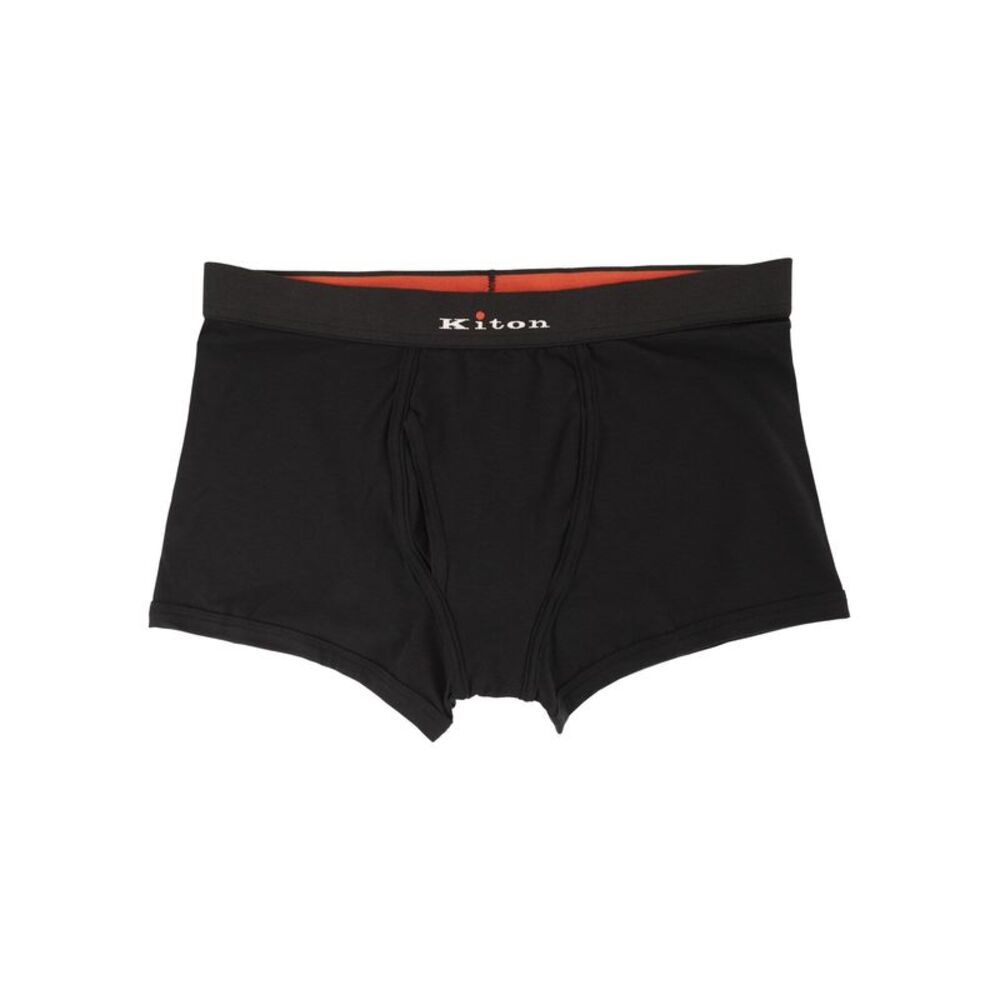 Kiton Men Stretch Cotton Boxer Briefs With Logo